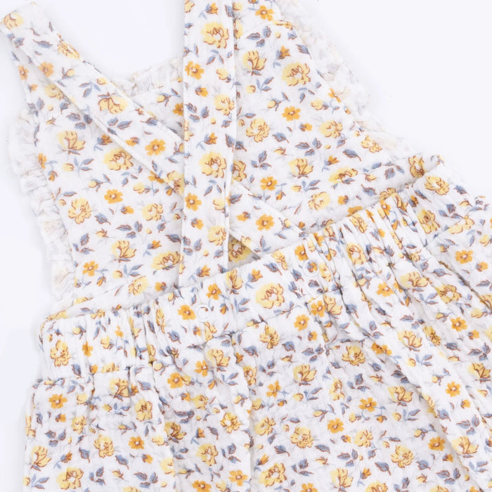 Yellow Country Roses Ruffle Bubble Romper