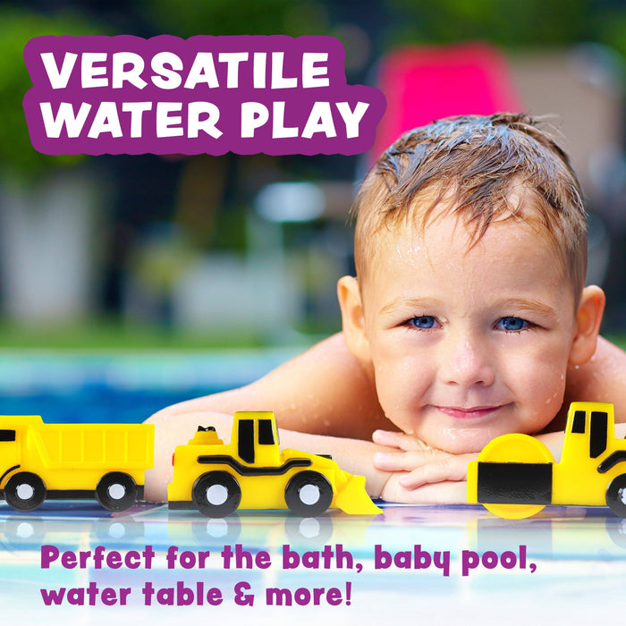 Construction Trucks Mold Free Bath Toys, 6 Pack