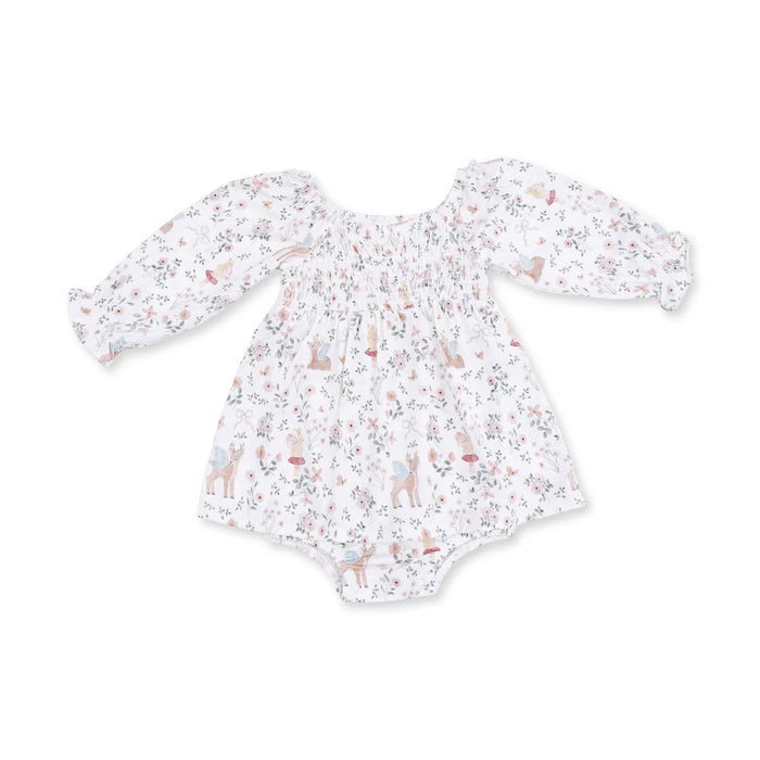 Enchanted Woodland Caitlyn Smocked Long Sleeve Romper
