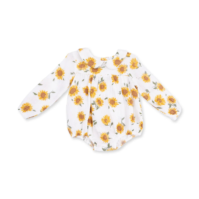 Sunflower Peter Pan Collar Long Sleeve Romper