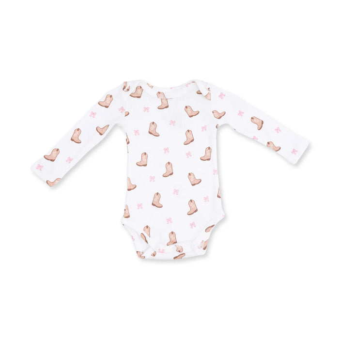 Mini Cowgirl Boots Long Sleeve Bodysuit