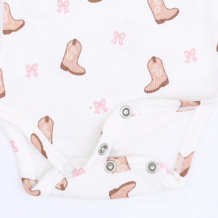 Mini Cowgirl Boots Long Sleeve Bodysuit