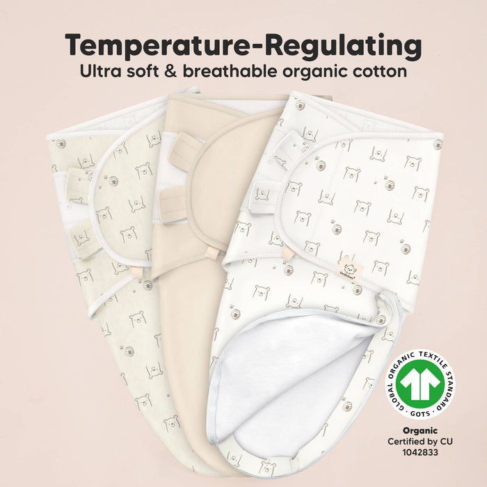 Bumble Bear 3pk Soothe Zippy Baby Swaddles 0-6 Months,Newborn Sleep Sack - Nature Baby Outfitter