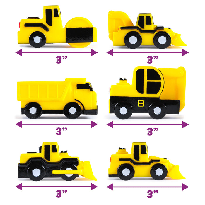 Construction Trucks Mold Free Bath Toys, 6 Pack