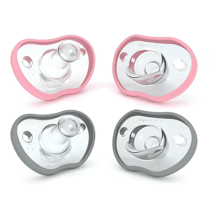 Pink/White Flexy Pacifiers: 0-3 Months - 4-Pack