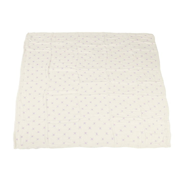 Lavender Flower and White Newcastle Blanket