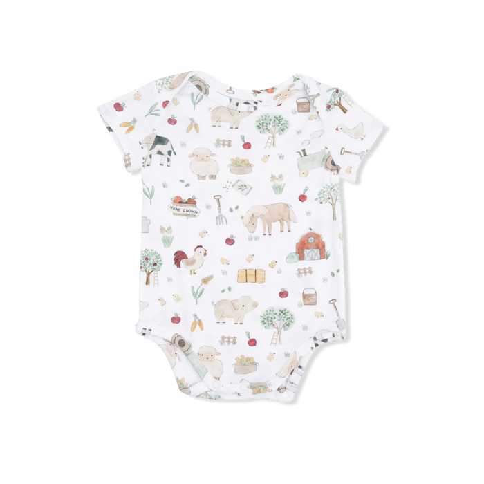 Cute Farm Animals Short Sleeve Bodysuit