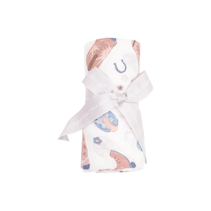 Cowgirl Boots Muslin Swaddle Blanket