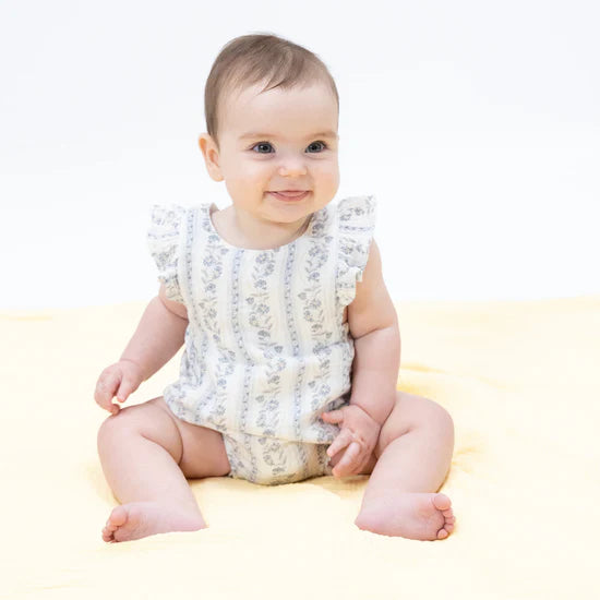 Kimberly Floral Stripe Ruffle Sunsuit