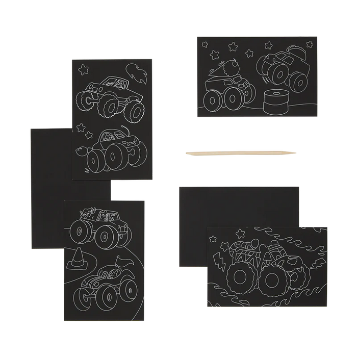 Monster Truck Mini Scratch and Scribble Art Set