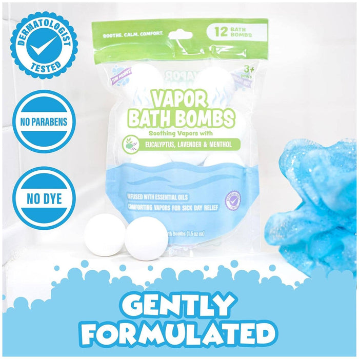Aromatherapy Vapor Bath Bombs, 12 Pack