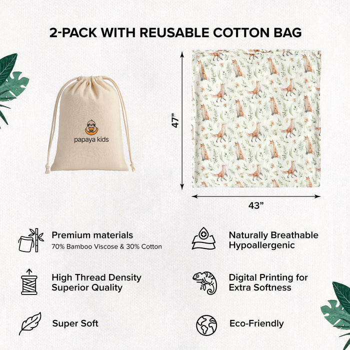 Sage Green & Forest Muslin Swaddle Blankets Set