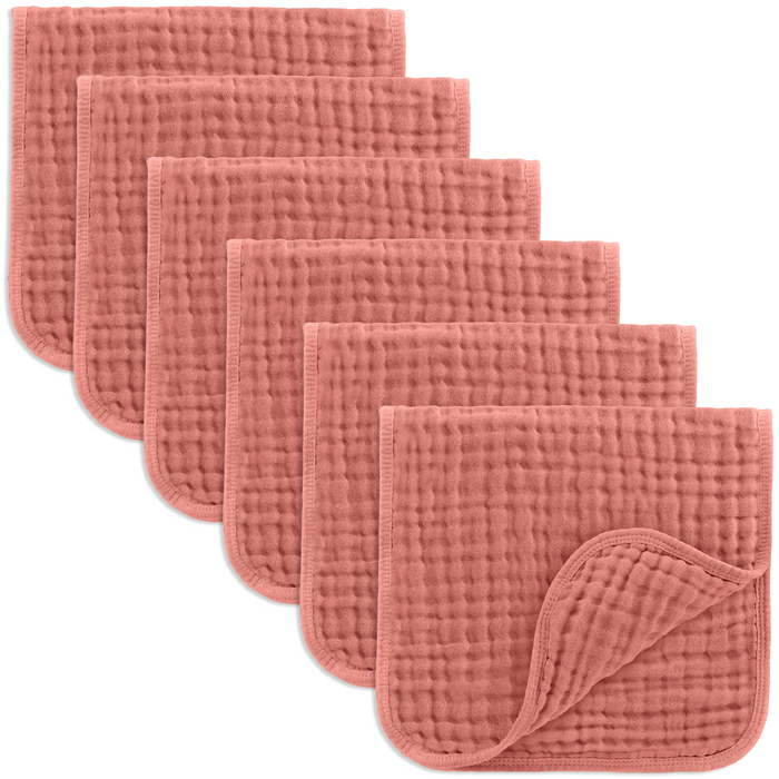 Muslin Burp Cloths in Dusty Rose