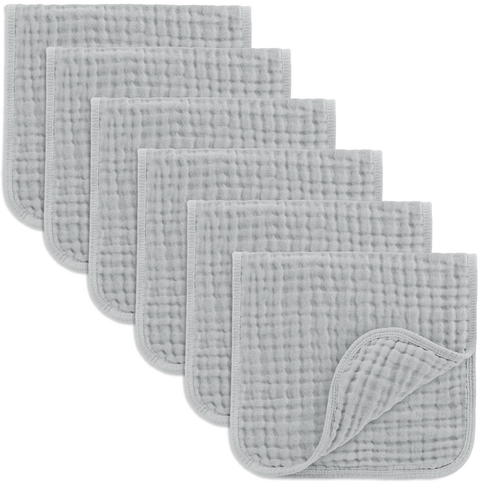 Muslin Burp Cloths in Heather Blue