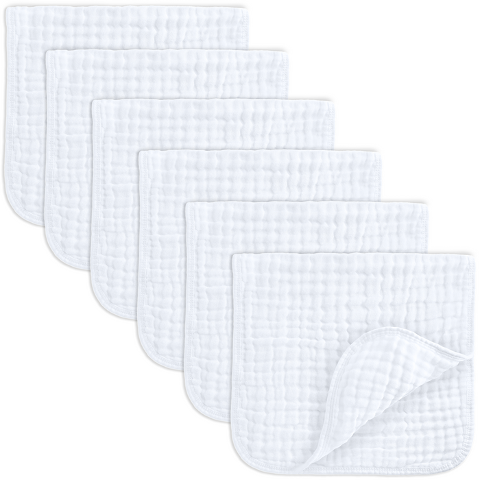 Muslin Burp Cloths in White