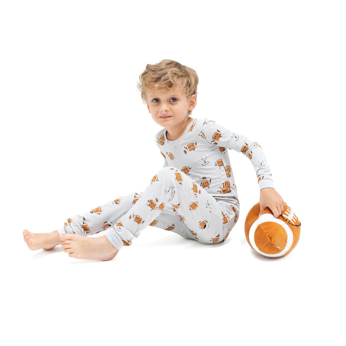 Footballs Playing Football Long Sleeve Loungewear Set