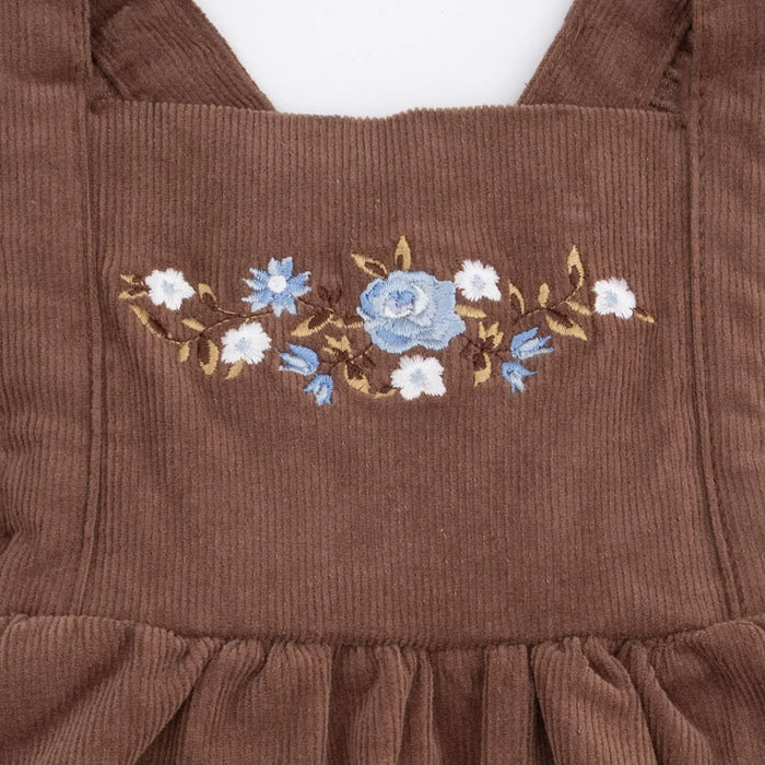 Hazel Floral Pinafore Dress & Long Sleeve Bodysuit