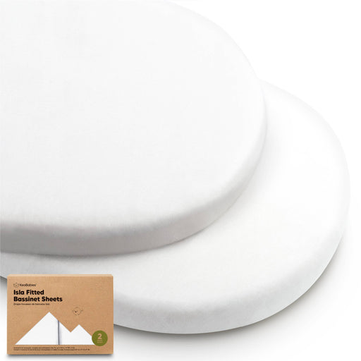 Soft White Isla Bassinet Mattress Sheets Fitted for Baby Girls, Boys - Nature Baby Outfitter