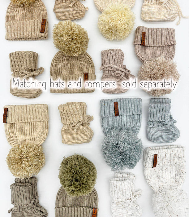 Garter Cotton Knitted Booties