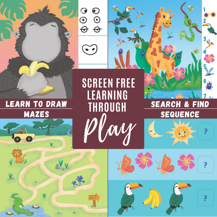 Small 7" Dry Erase Activity Book (incl. 2 Washable Markers & Reusable Stickers)
