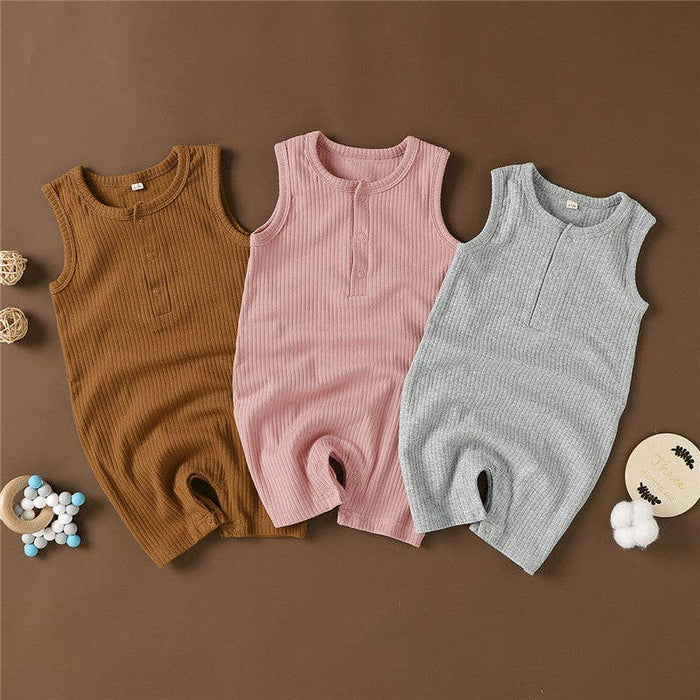 Sleeveless Organic Cotton Knit Romper