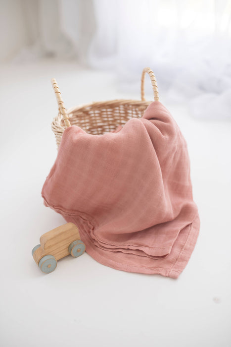Clouds & Pink Muslin Swaddle Blankets Set