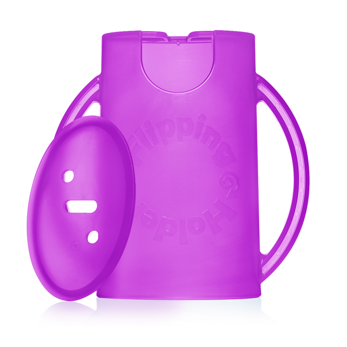 Flipping Holder DELUXE w/ LID (Purple) - Nature Baby Outfitter