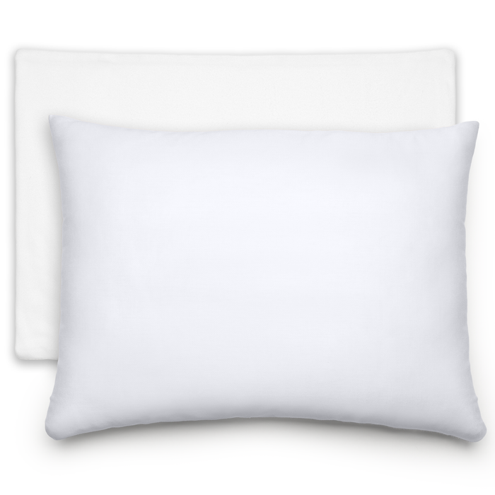 Toddler Pillows with Soft Cotton Pillow Case in White