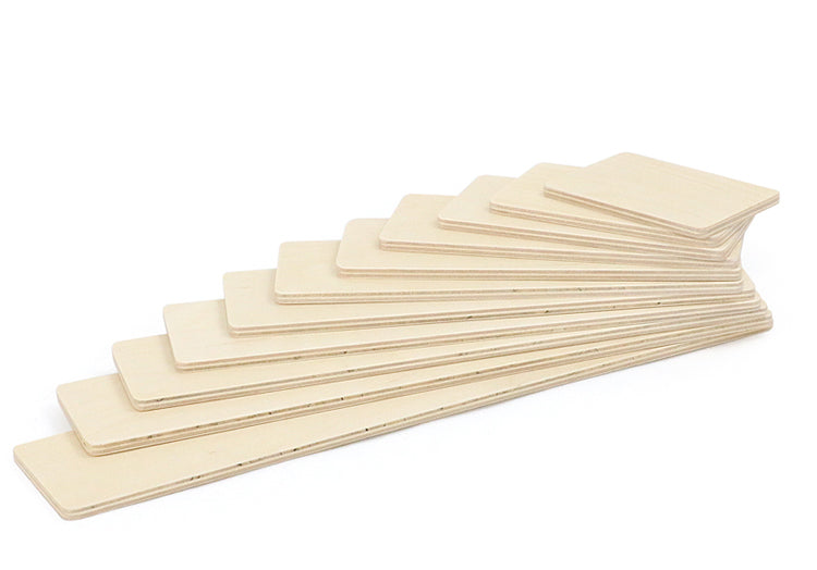 11 Pcs Wooden Rectangular Building Boards – Natural