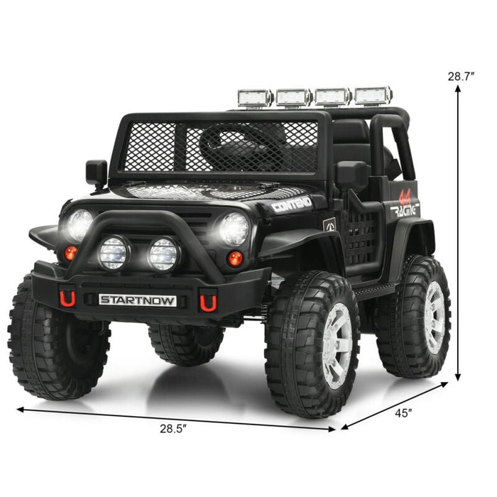 12V Kids Electric Ride On Truck with Remote Control and Operation Lever-Black