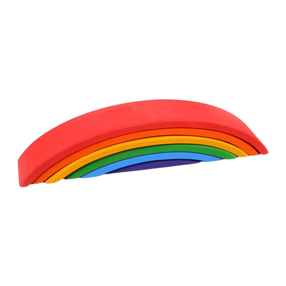 6 Pcs Wooden Rainbow Bridge Stacking Building Blocks — Nature Baby ...