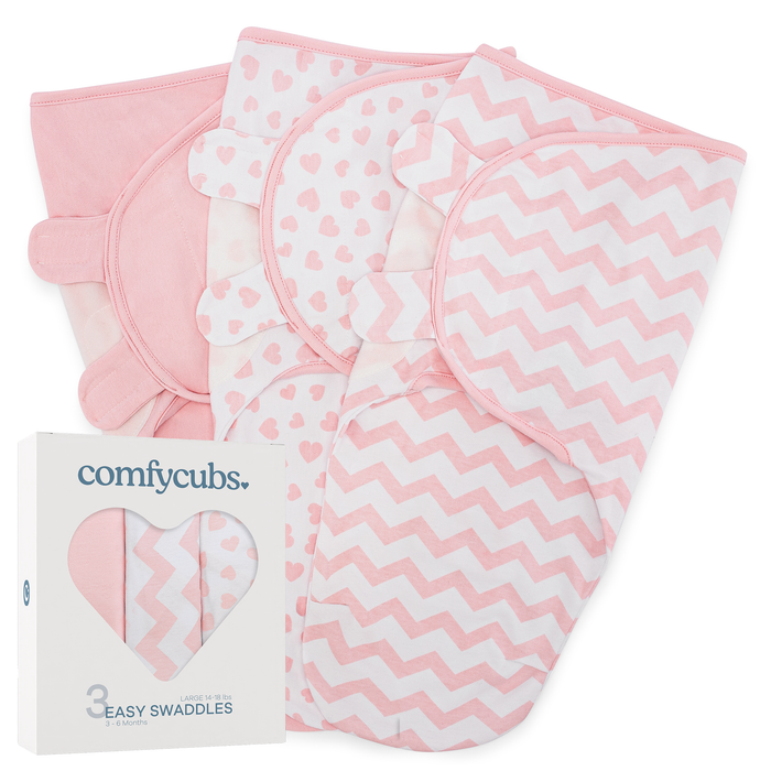Easy Swaddle Blankets in Pink, Pack of 3