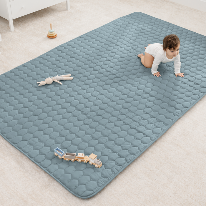 Play Mat with Non-Slip Bottom in Pacific Blue