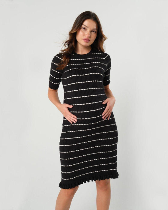 Louie Striped Knit Maternity & Nursing Dress - Nature Baby Outfitter