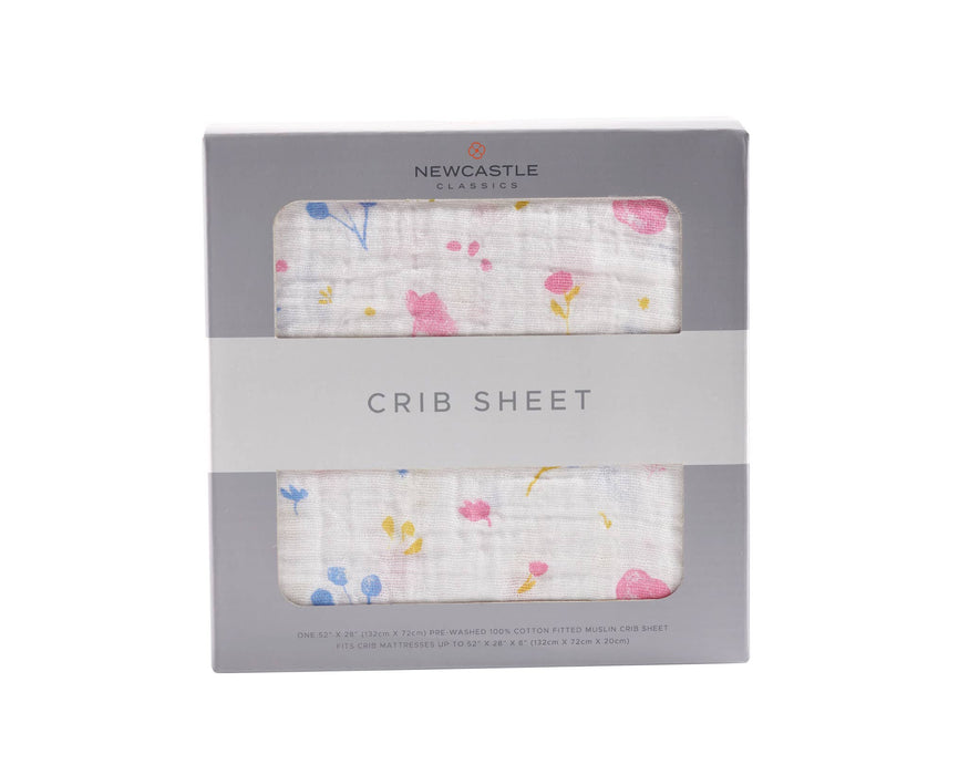 Watercolor Flower Crib Sheet