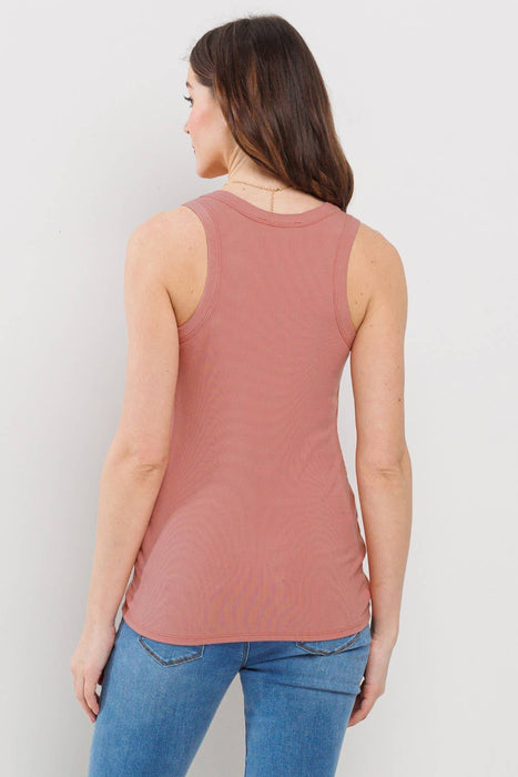 Scoop Neck Ribbed Maternity Tank Top