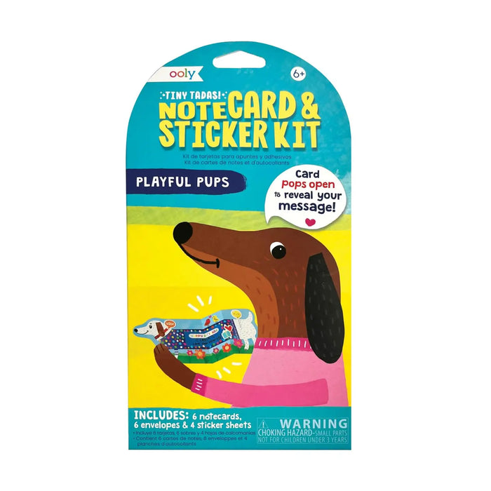 Playful Puppy Tiny Tada! Notecards & Sticker Set — Nature Baby Outfitter