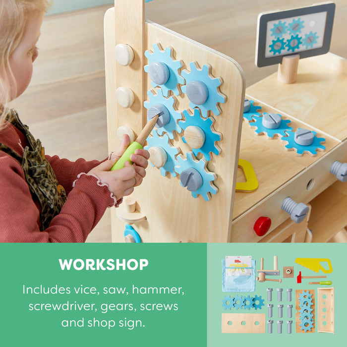 Creative Play 3 in 1 – Play Kitchen, Store & Workshop - Nature Baby Outfitter