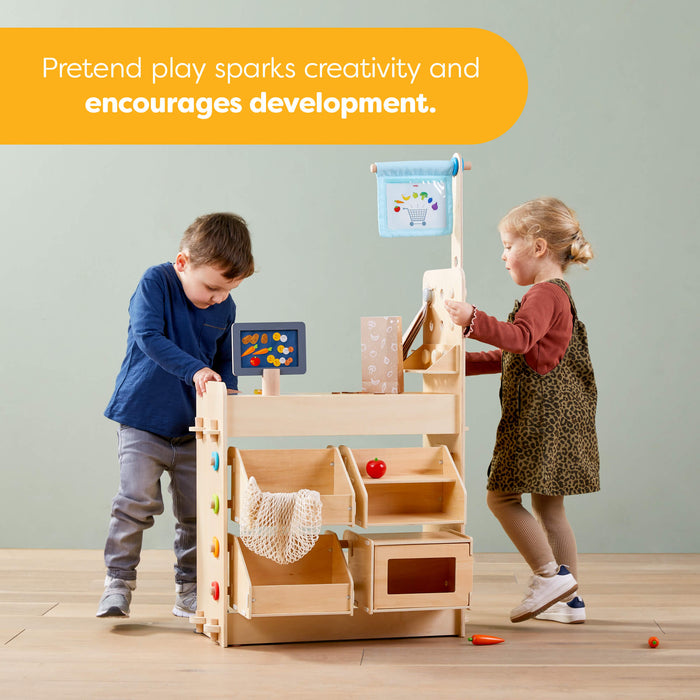 Creative Play 3 in 1 – Play Kitchen, Store & Workshop - Nature Baby Outfitter