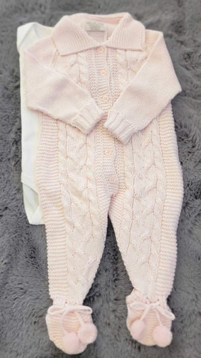 Pink Knitted 5 Piece Baby Gift Set