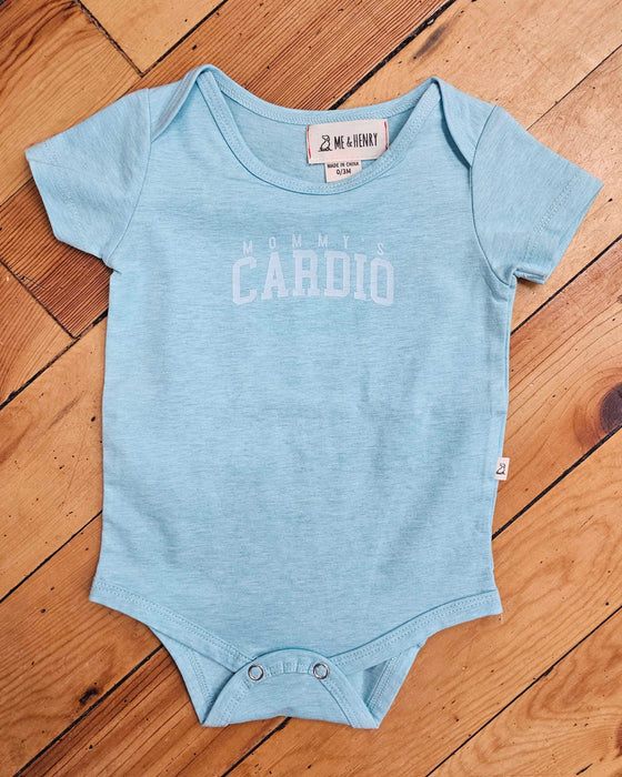 'Mommy's Cardio'  Turquoise Bodysuit