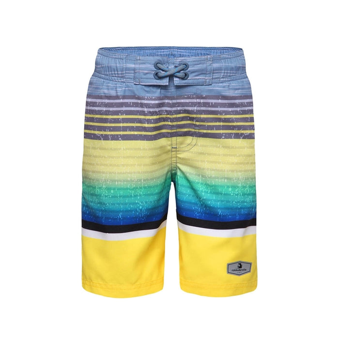 Yellow Stripes Quick Dry Mesh Lined Swim Trunks
