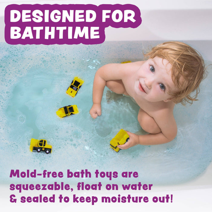 Construction Trucks Mold Free Bath Toys, 6 Pack