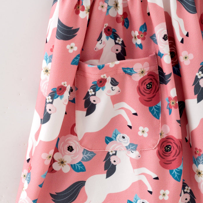 Ponies & Roses Flutter Sleeve Dress