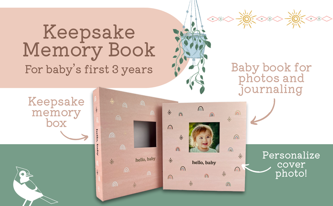Hello, Baby - Boho-lnspired Keepsake Milestone Book Ages 0-3