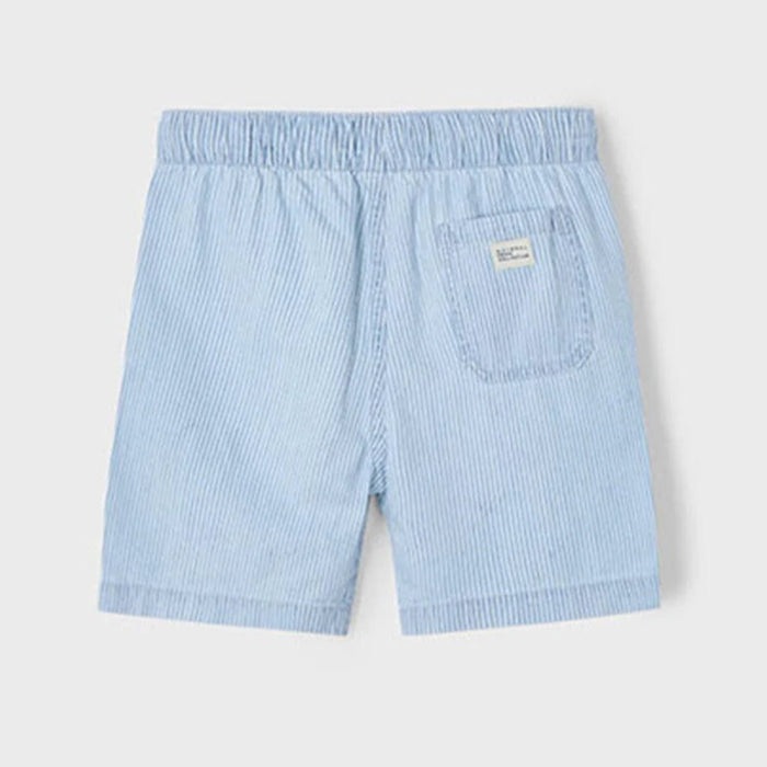Striped Denim Bermuda Shorts