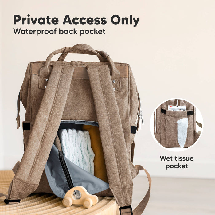 Original Diaper Bag wiith Changing Pad: Coffee Brown