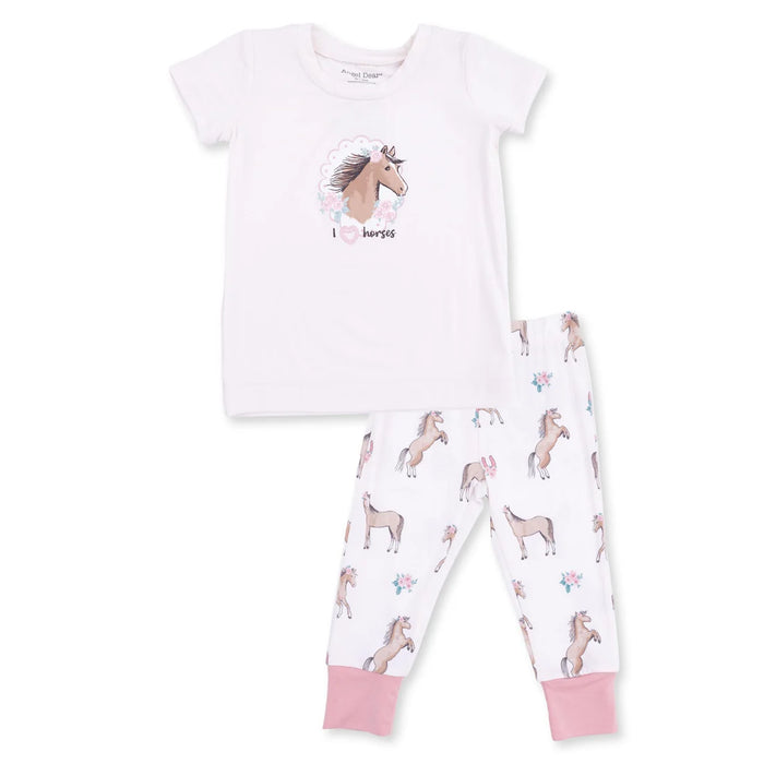 I Love Horses Short Sleeve Loungewear Set