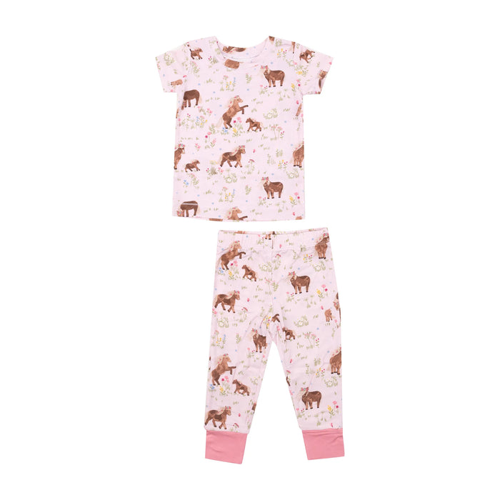 Watercolor Ponies Short Sleeve Pajamas
