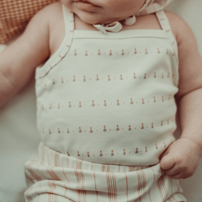 The Printed Romper - Mist Stripe